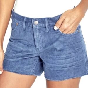 GAP Blue Corduroy Frayed Hem Shorts 4" Inseam Sz 8